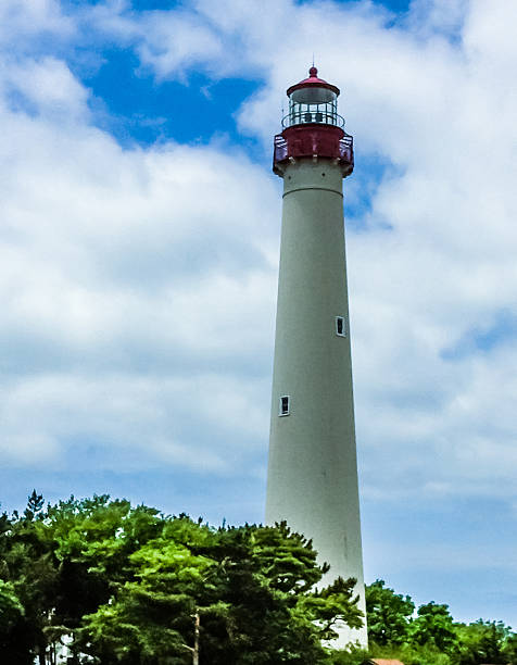 Historic Lighthouse in New Jersey stock photo