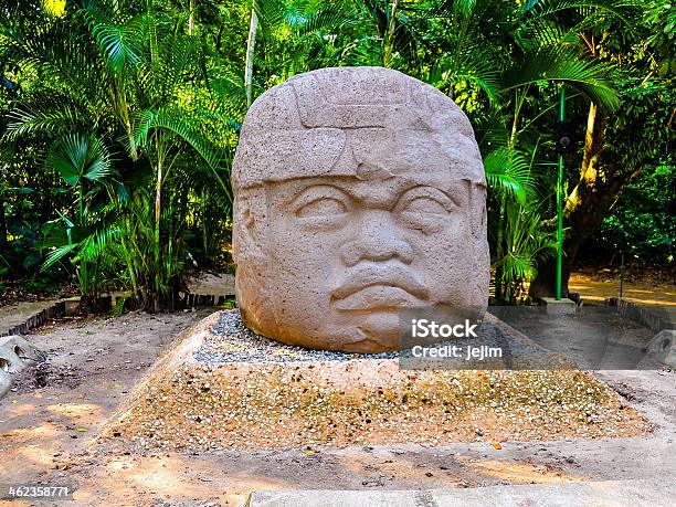Colossal Olmec Stone Head Villahermosa Mexico Stock Photo - Download Image Now - Olmec Head, Parque-Museo La Venta, Villahermosa