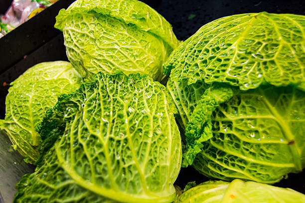 Display of fresh vegetables - Lettuce stock photo