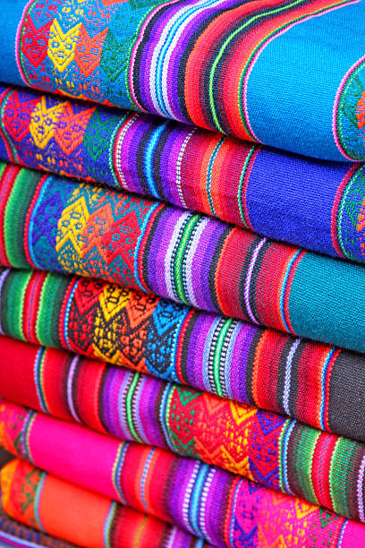 istock South American handmade colourful fabric, Peru. 462362277