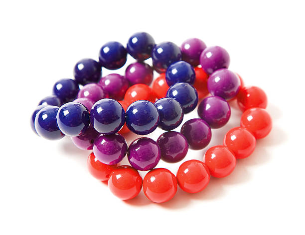 Colorful beaded bracelets still life fashion composition