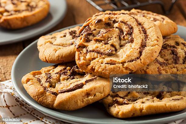 Chocolate Chip Peanut Butter Pinwheel Cookie Stock Photo - Download Image Now - Bakery, Brown, Butter