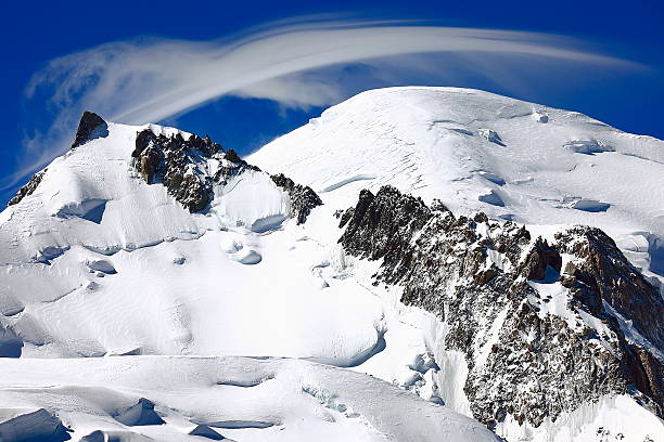 Mont Blanc and cloudscape Mont Blanc and cloudscape. Mont blanc, Chamonix -  France. leisure activity french culture sport high angle view stock pictures, royalty-free photos & images