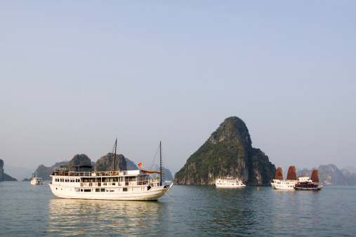 Tourist boat on Halong bay, Vietnam