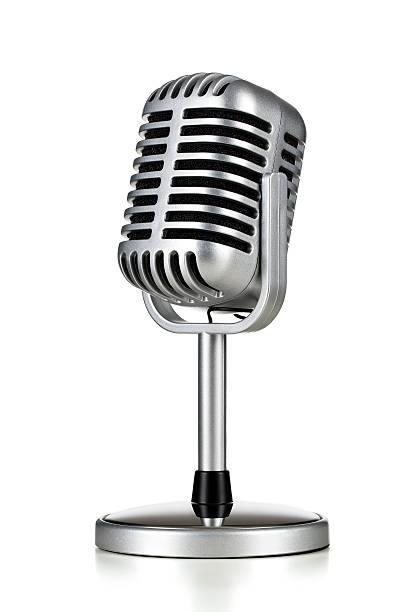 vintage microfone - microfone imagens e fotografias de stock