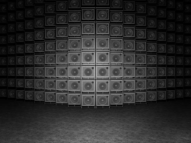 istock Wall of guitar amps 462367005