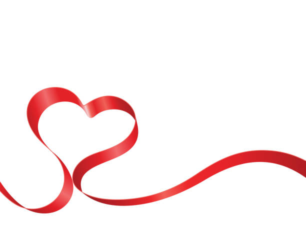 A red ribboned heart for Valentine's Day vector art illustration