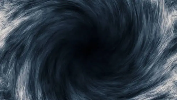Illustrated background of a cloud vortex spinning into a dark hole