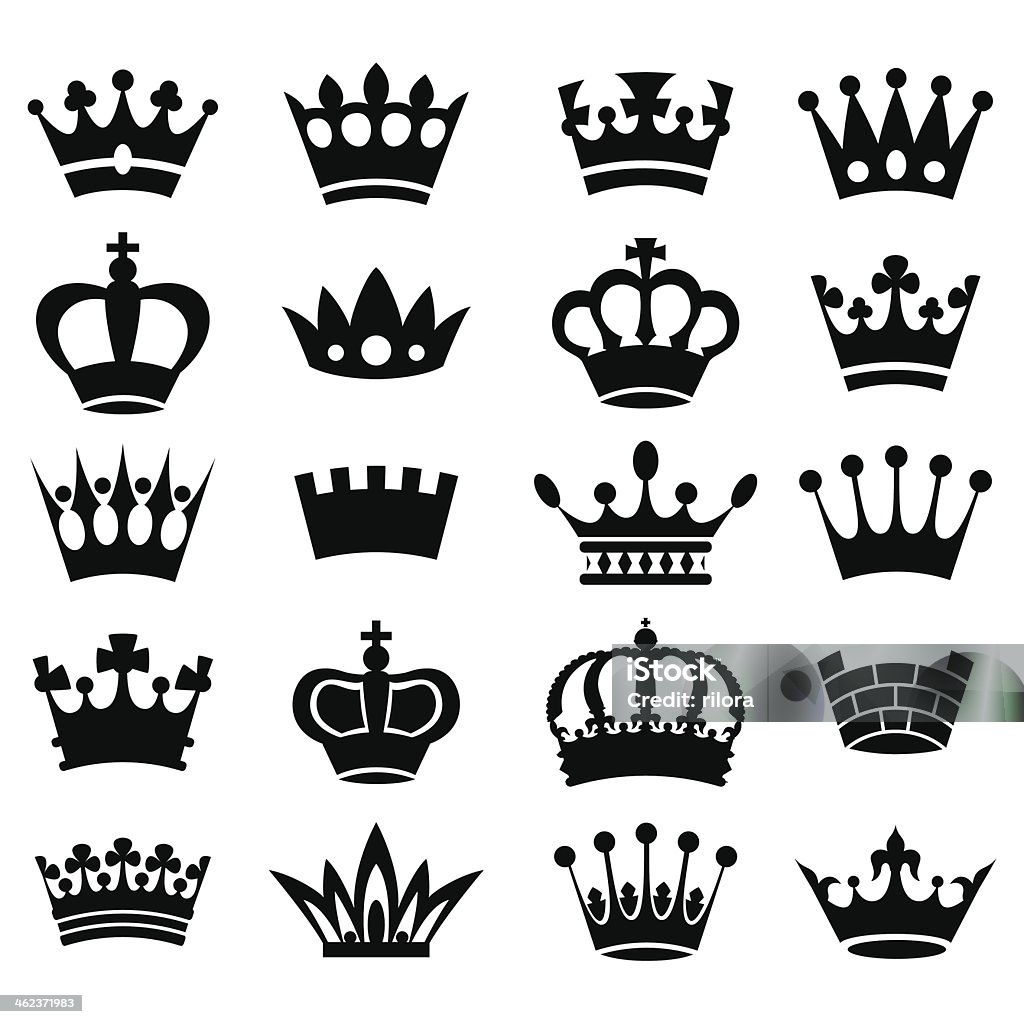 Crown collection - vector silhouette Crown silhouette collection. Vector. Crown - Headwear stock vector