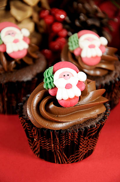 istock Christmas chocolate cupcakes with Santa faces 462372661