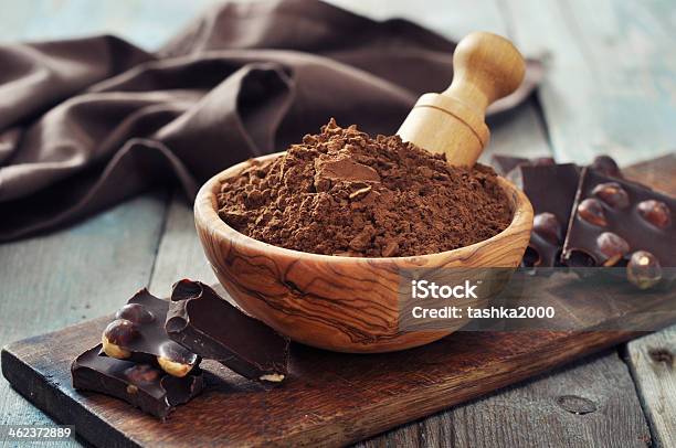 Carob Powder Stock Photo - Download Image Now - Agriculture, Backgrounds, Black Color