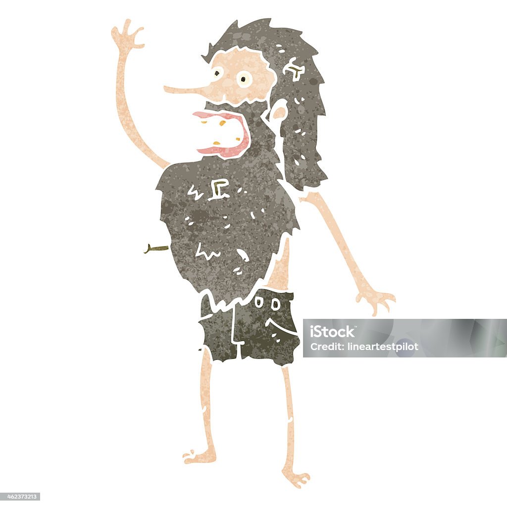 レトロなイラストをかぶり笑うヒゲのある男性 - あごヒゲのロイヤリティフリーストックイラストレーション