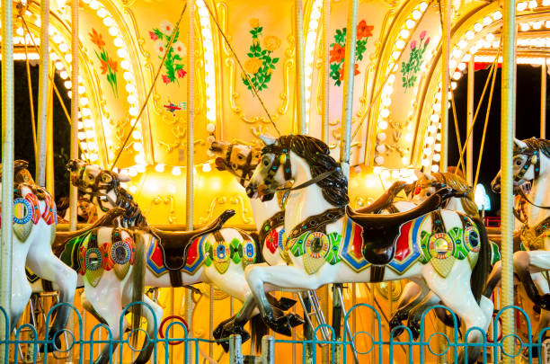 istock Carousel. Horses on a carnival Merry Go Round 462373761