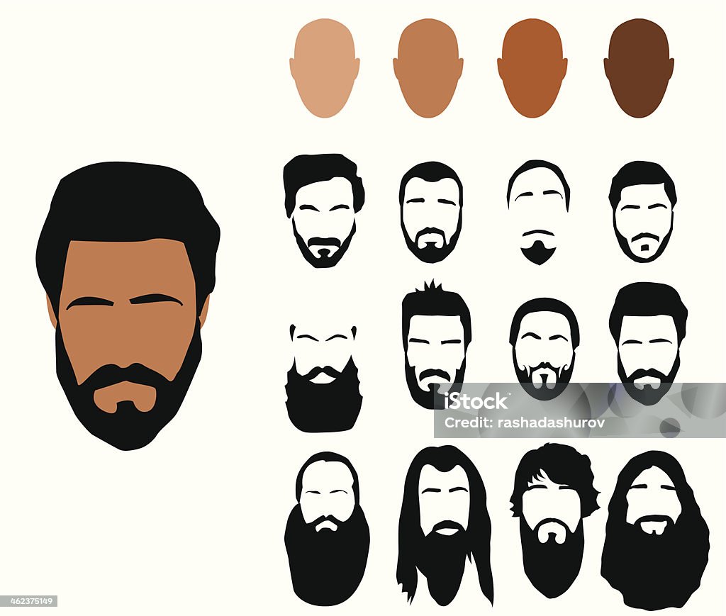Beard Styles Vector Stock Illustration - Download Image Now - Beard, Men,  Courage - iStock
