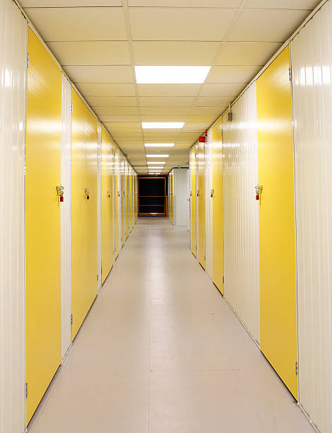 istock Self Storage Corridor with yellow Doors 462382411