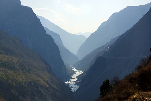 Tiger Leaping Gorge (hutiaoxia) near Lijiang, Yunnan Province, China stock photo