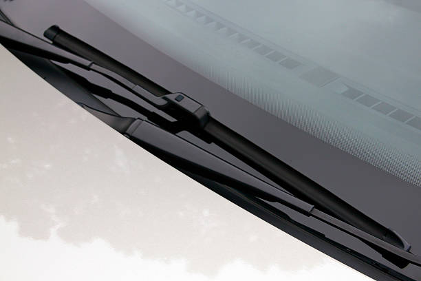 istock Close Up Of Windscreen Wipers In Resting Position on Windshield 462386091