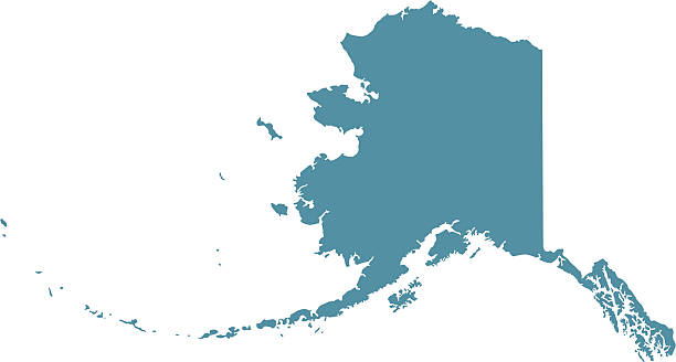 Map of Alaska Silhouette map of the Alaska.  alaska us state illustrations stock illustrations