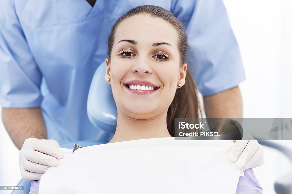 Young woman at dentist office 30-39 Years Stock Photo