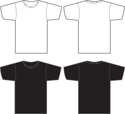 Two white and two black t-shirts