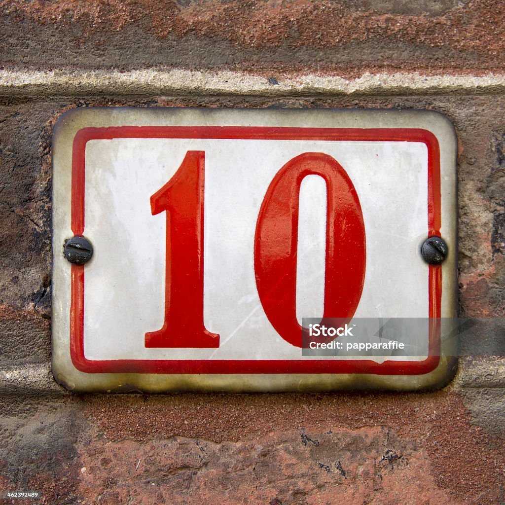 Haus Nummer 10 - Lizenzfrei Hausnummer Stock-Foto