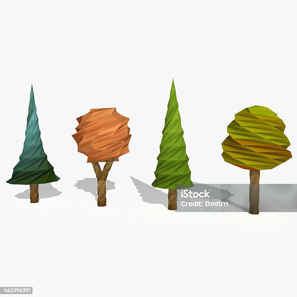 Cartoon Trees Stock Photo - Download Image Now - Art, Art And Craft, Autumn