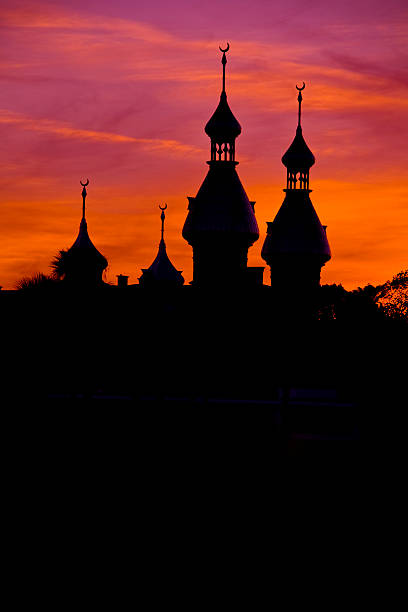 university of tampa sonnenuntergang - minarett stock-fotos und bilder