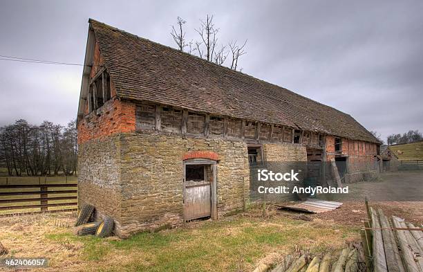 Landscape Shot Of Shropshire Barn Building On Cloudy Day Stock Photo - Download Image Now