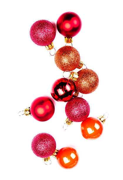 istock Christmas Ornaments isolated on white backhrouns. Festive glitt 462406365