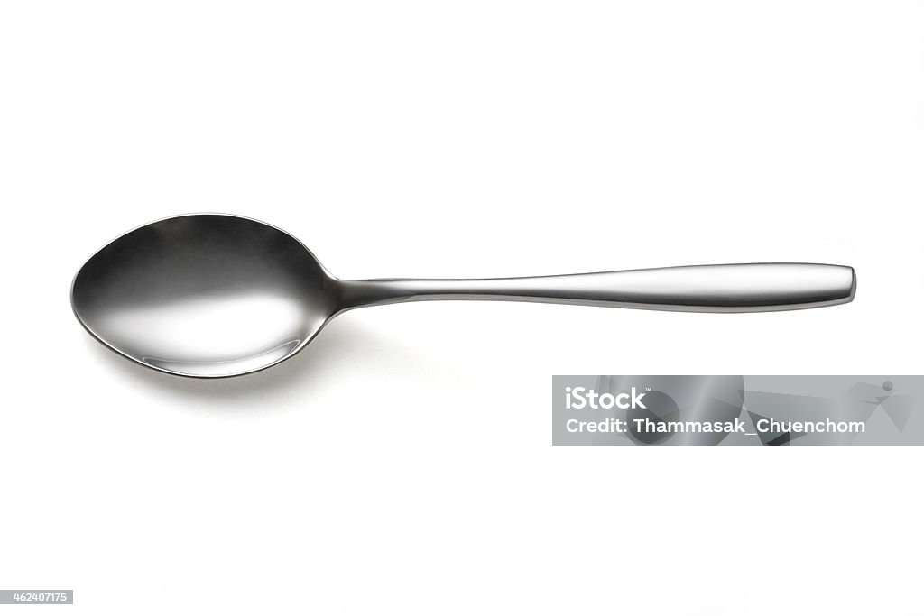 Spoon the metal shiny spoon on white background Spoon Stock Photo