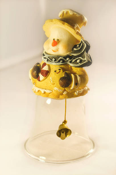 istock Snowman with a litlle bell on white background 462412583