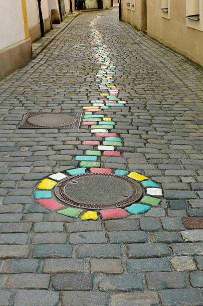 istock colorfull pedesterian curb road at passau germany 462413563