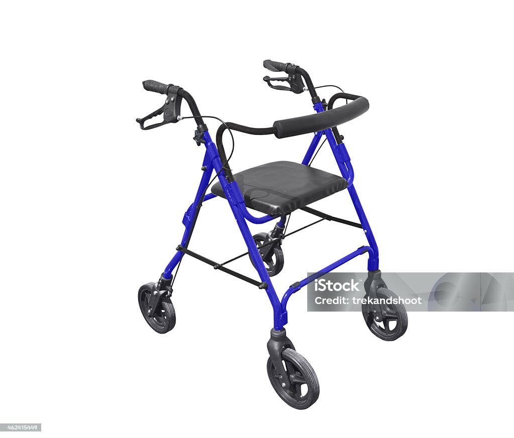 Walker Isolated Walker with hand brakes isolated on white. Mobility Walker Stock Photo