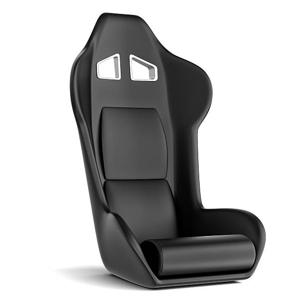 istock Sport driver black leather seat 462417269