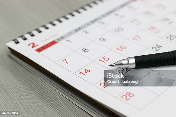 Pen And Calendar Stock Photo - Download Image Now - Calendar, Pen, Personal Organizer