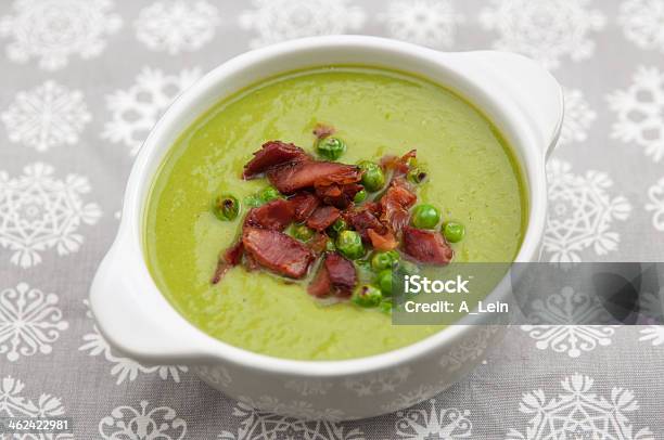 Pea Soup With Bacon Stock Photo - Download Image Now - Appetizer, Asparagus, Broccoli