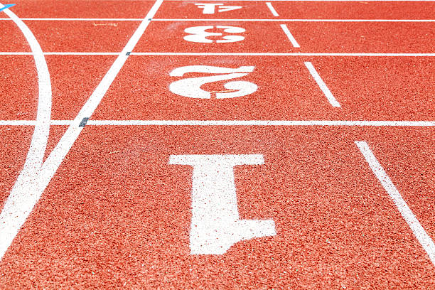 istock number 1 2 3 on race track in stadium 462423713