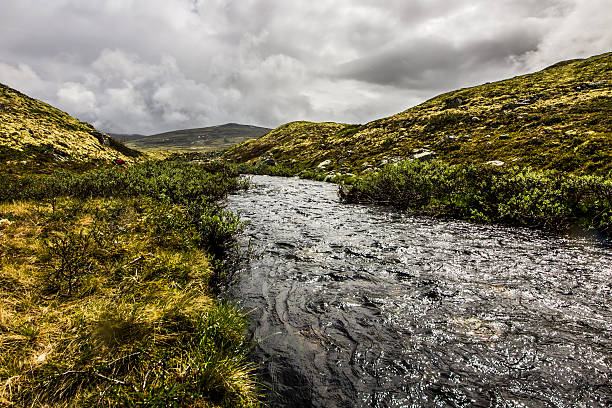 Rondane, Norway mountain river stock photo