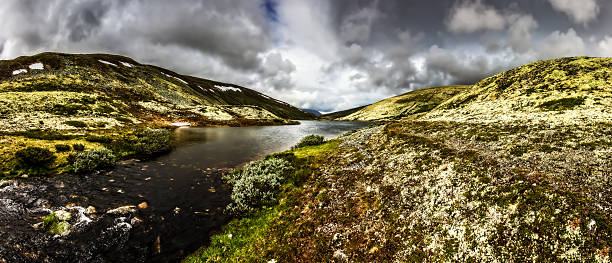 Rondane, Norway mountain river Panorama stock photo