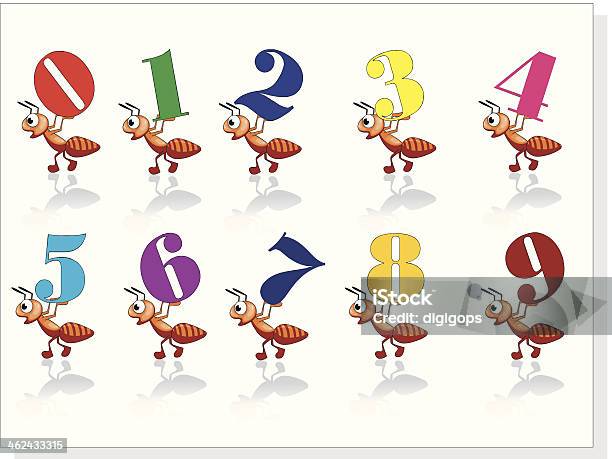 Number And Ants Stock Illustration - Download Image Now - Abstract, Ant, Arts Culture and Entertainment
