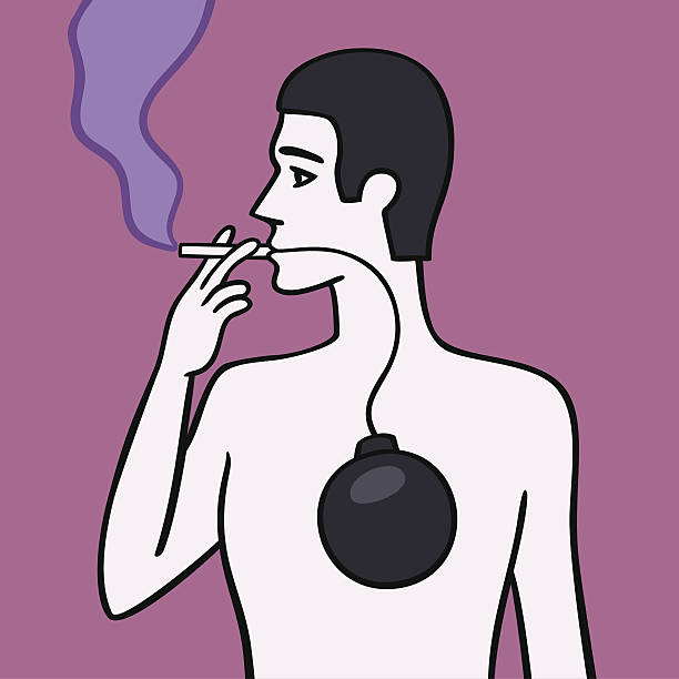 курильщик. - dynamite smoking cigarette cancer stock illustrations