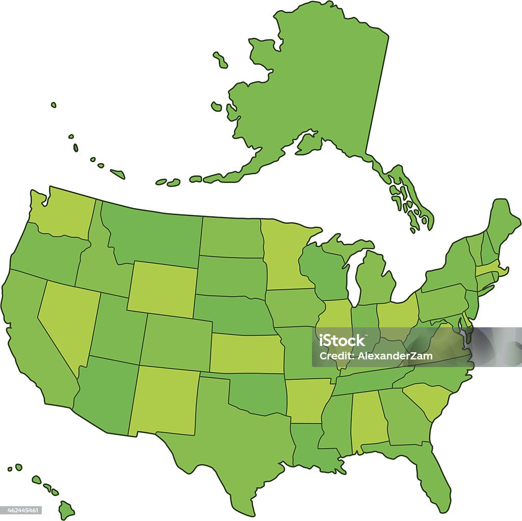 Map of USA Tinted silhouette map of the USA. Map stock vector