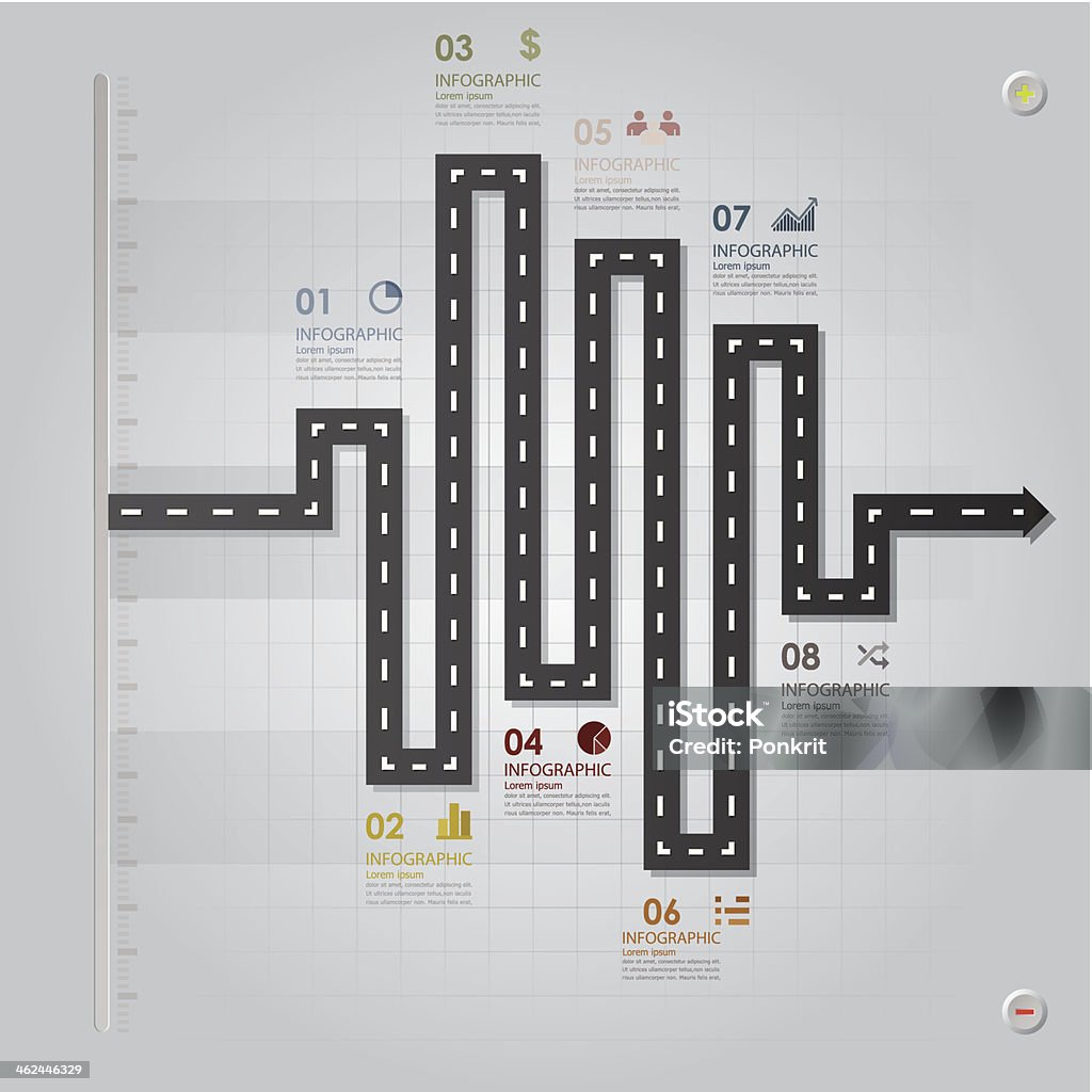 Road & Street affaires infographie Design Template - clipart vectoriel de Abstrait libre de droits