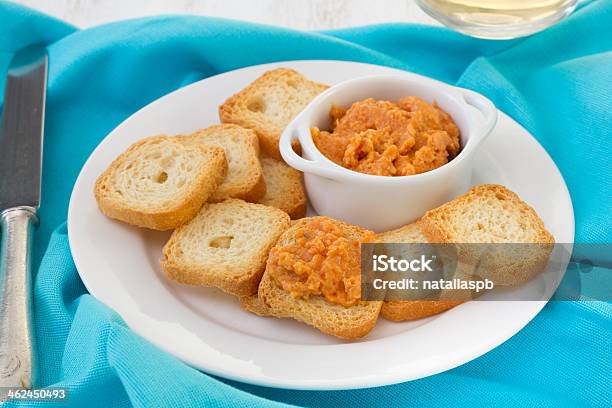 Fish Pate With Mini Toasts Stock Photo - Download Image Now - Appetizer, Bread, Canape