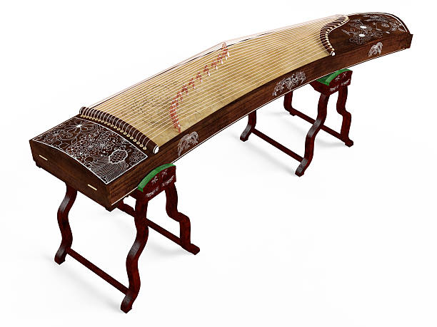 saltério de madeira tradicional instrumento musical. - dulcimer imagens e fotografias de stock