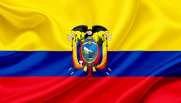 agitando bandera ecuatoriana - ecuador fotografías e imágenes de stock