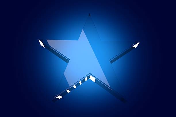 Blue Glass Star vector art illustration