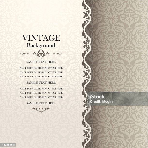 Vintage Background Antique Greeting Card Invitation With Lace Stock Illustration - Download Image Now