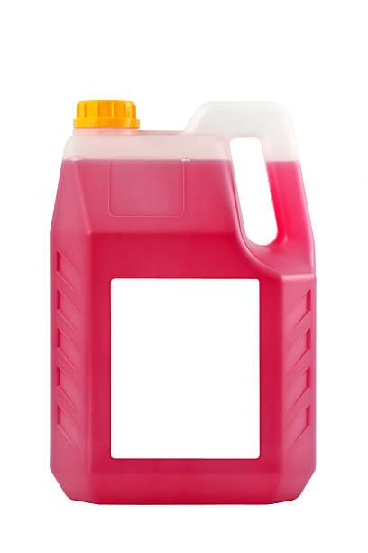 istock Transparent detergent plastic bottle isolated on gray, with blan 462459627