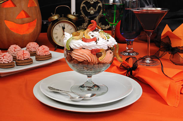 istock Dessert with whipped cream on Halloween 462459831